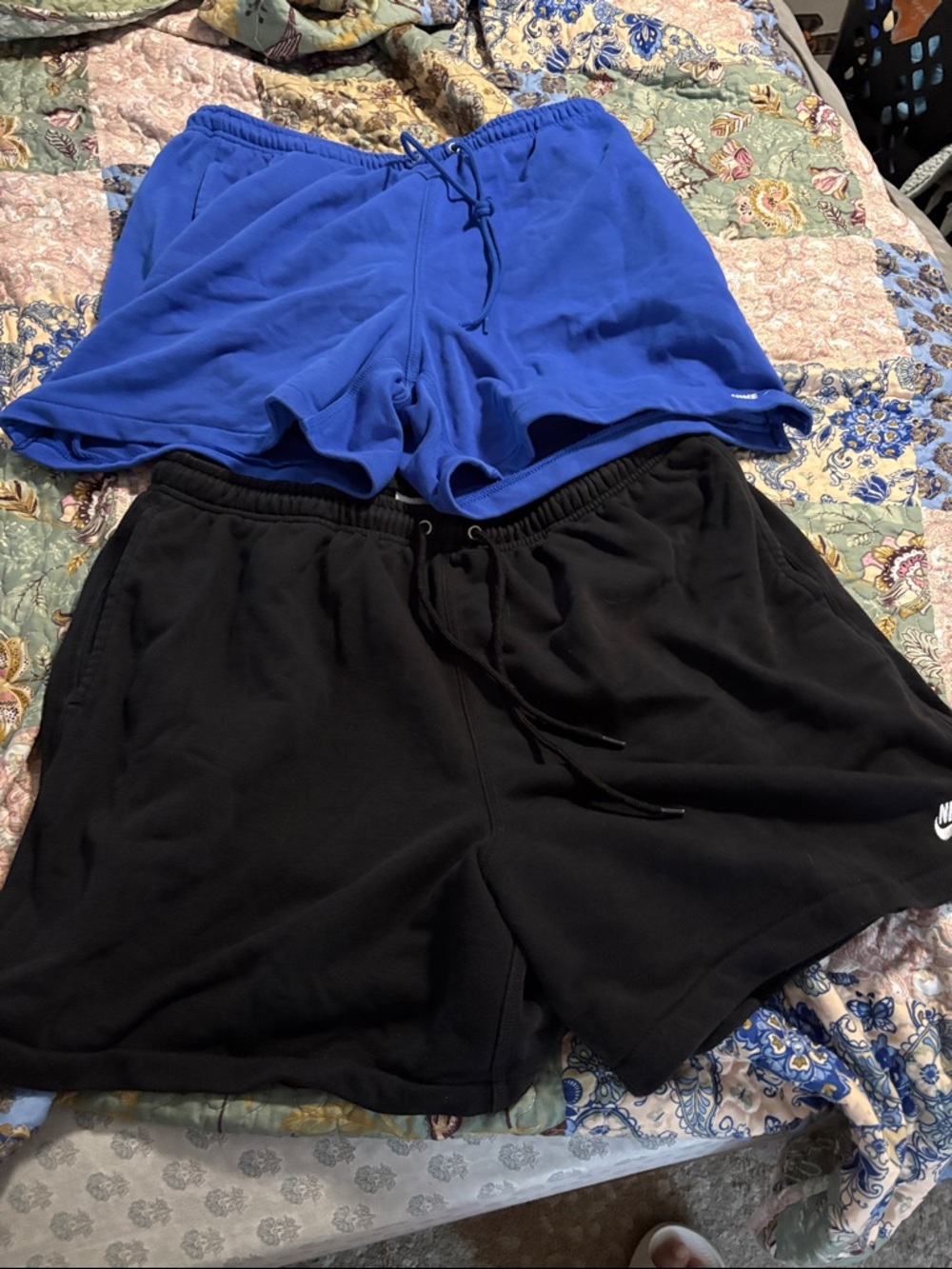 Nike Black and Royal Blue Drawstring Athletic Shorts Duo